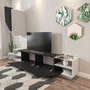 Hanah Home Mueble de TV Zebra Blanco y Negro